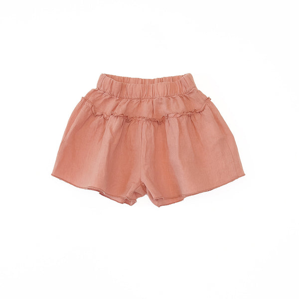 Peach Colored Linen Shorts