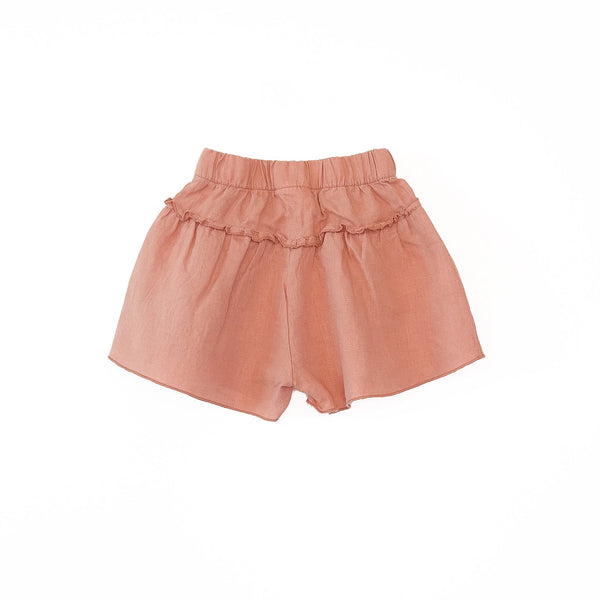 Peach Colored Linen Shorts