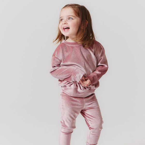 Girls Velour Legging - Pink