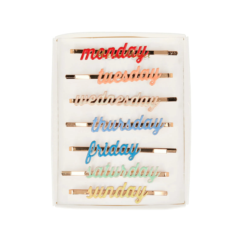 Enamel Week Day Hair Slides