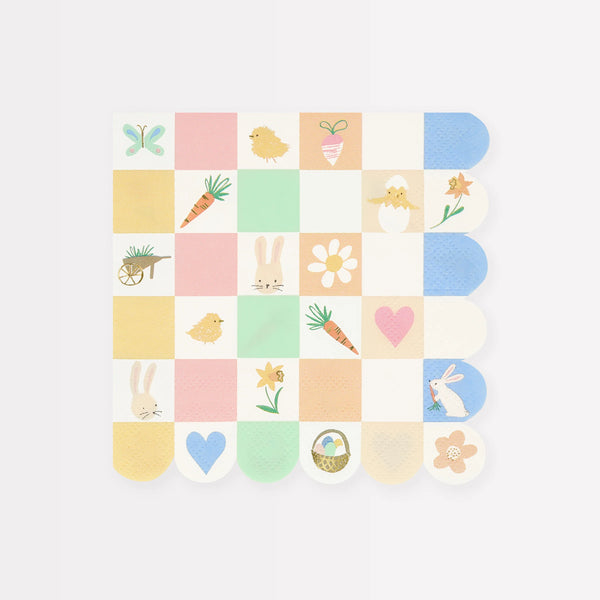 Easter Icon Checkerboard Large Napkins