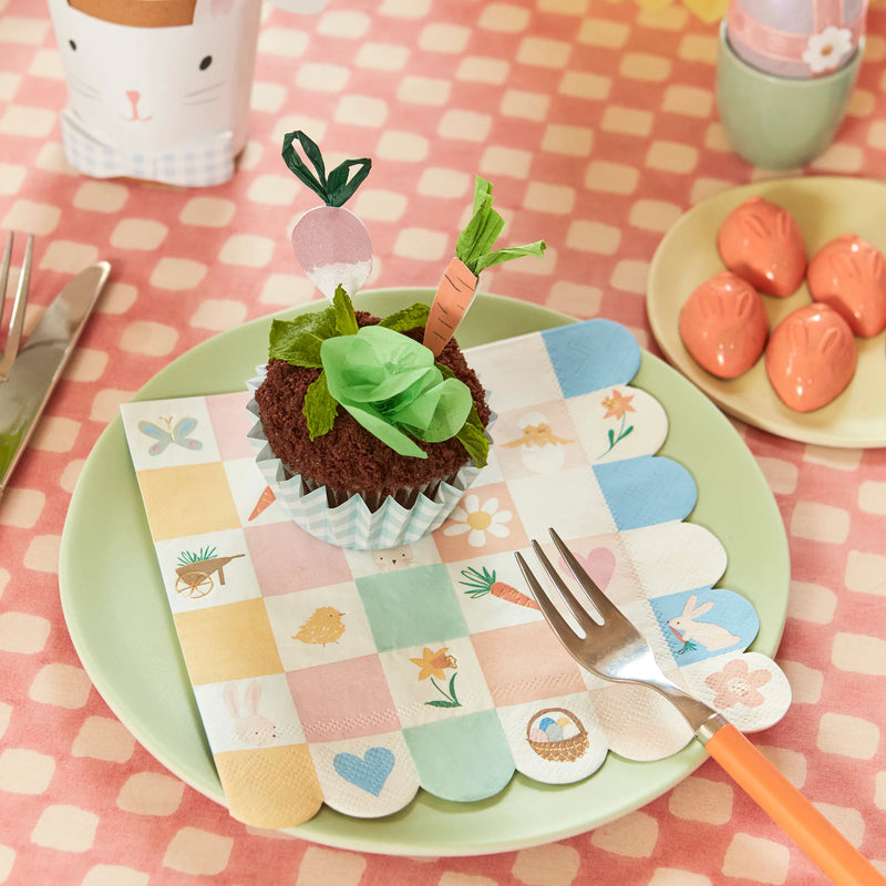 Easter Icon Checkerboard Large Napkins