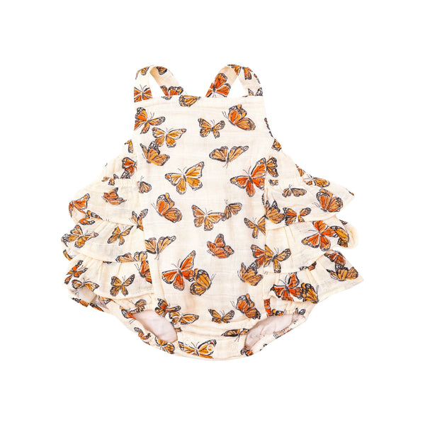 Ruffle Sunsuit - Painted Monarch