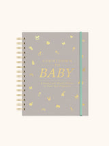 Journal Front Cover.  Title "Countdown to Baby: A Journal and Weekly Planner to Track Your Pregnancy."