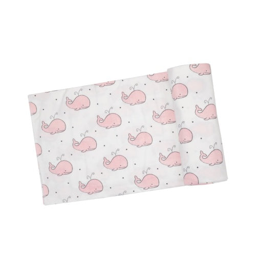 Swaddle Blanket - Bubbly Whale Pink