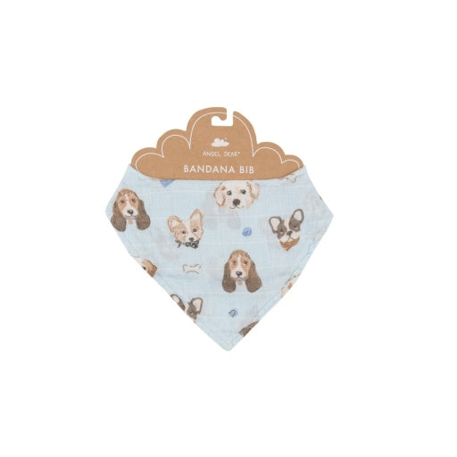 Bandana Bib - Vintage Puppy Faces