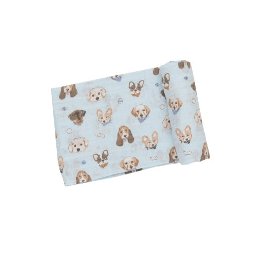 Swaddle Blanket - Vintage Puppy Faces