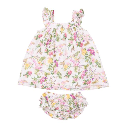 Sundress & Diaper Cover - Cute Hummingbirds